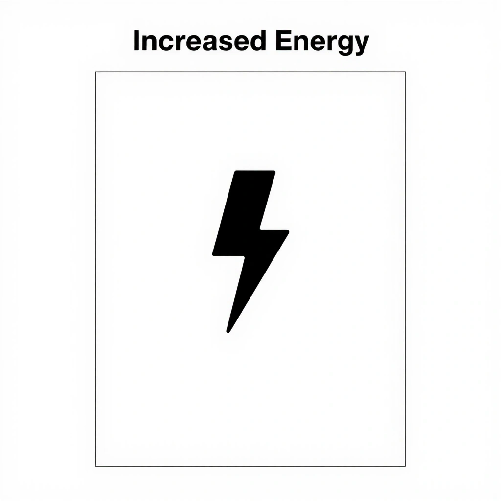 A stylized icon representing a lightning bolt, symbolizing increased energy.