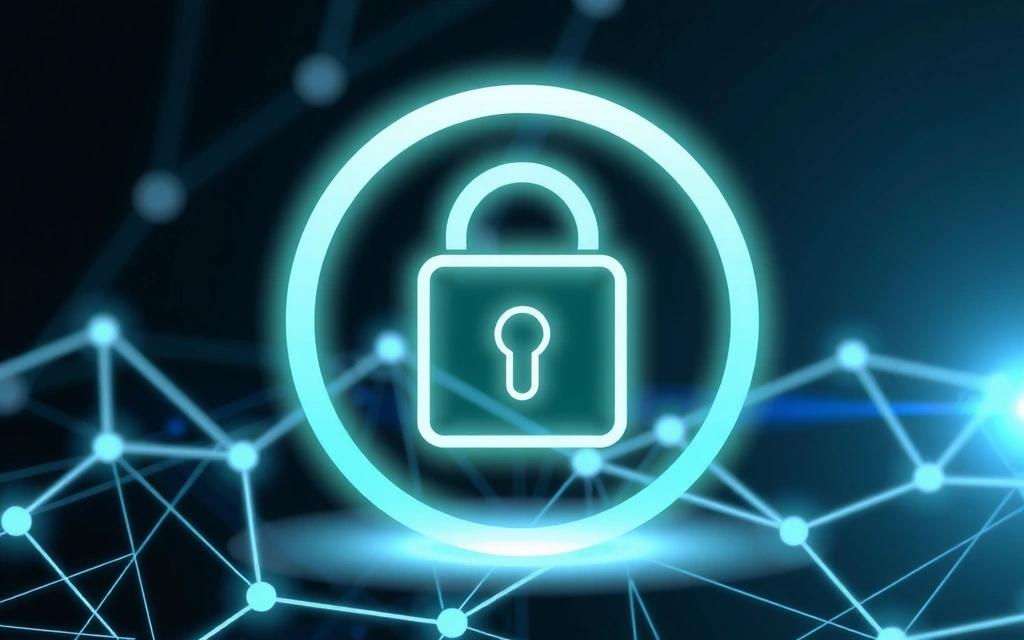 Cybersecurity lock icon representing strong data security measures