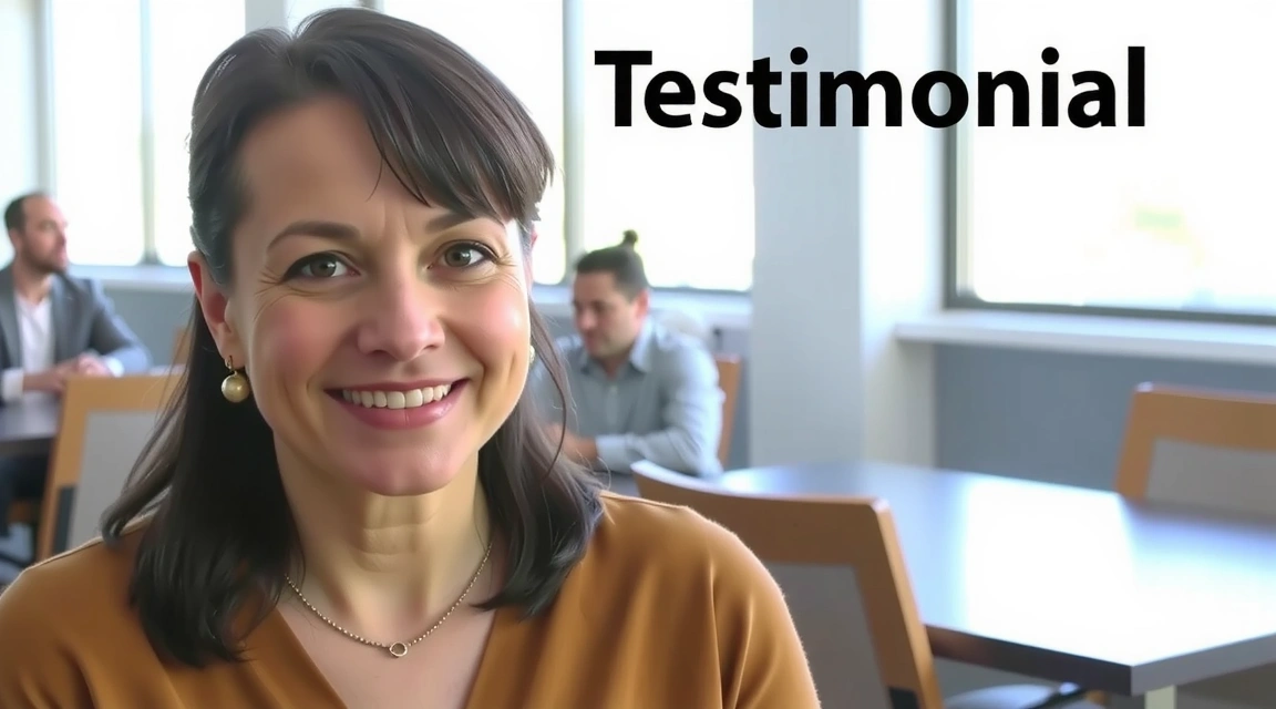 Video thumbnail of a smiling woman talking about her experience